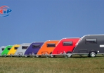 Gekleurde kip caravans