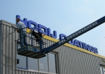 Hoogwerker montage Doosletters Hodij Coatings